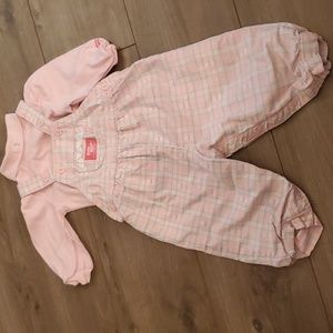 18M Oshkosh overall set STAINED